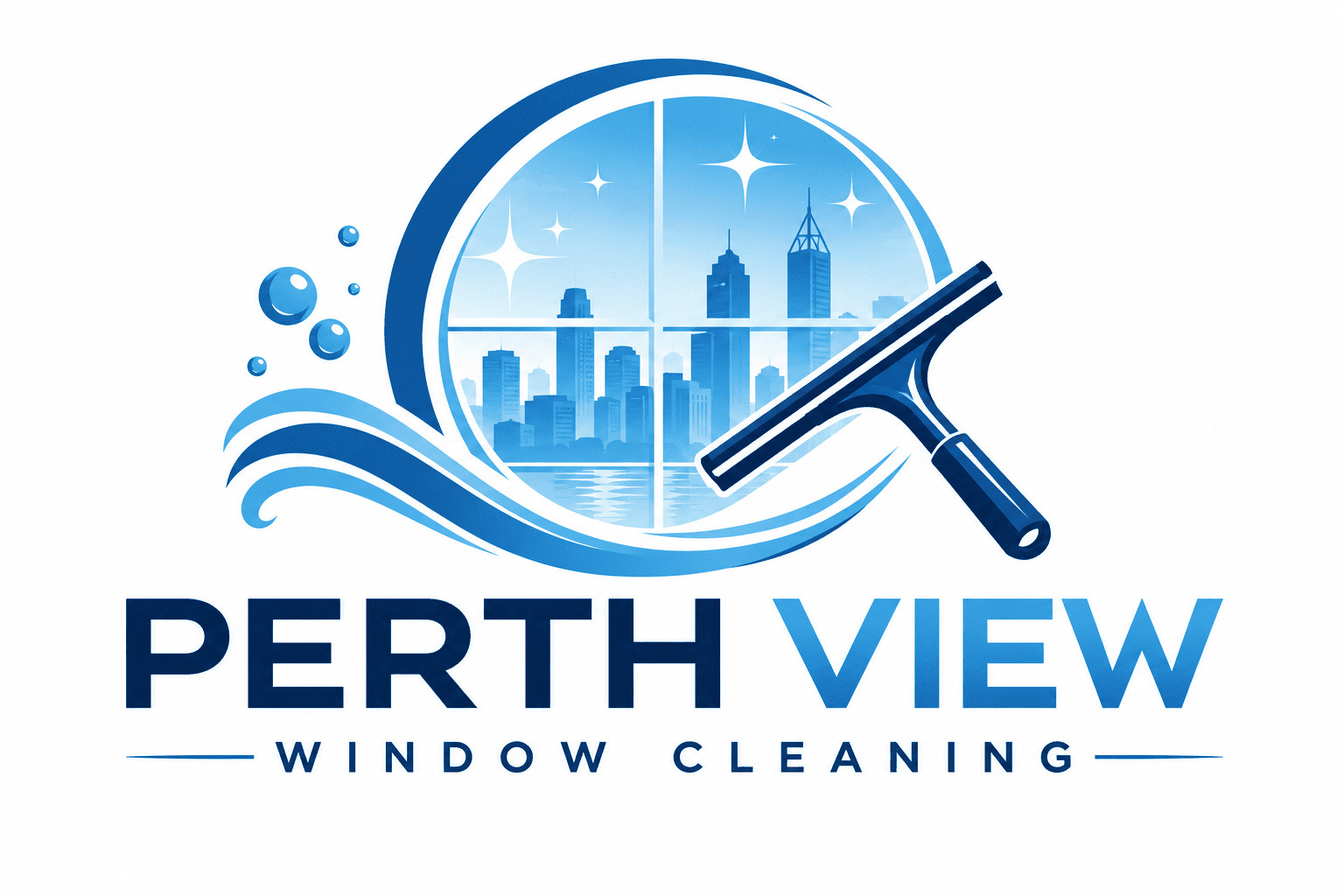Professional cleaning service worker using water fed equipment