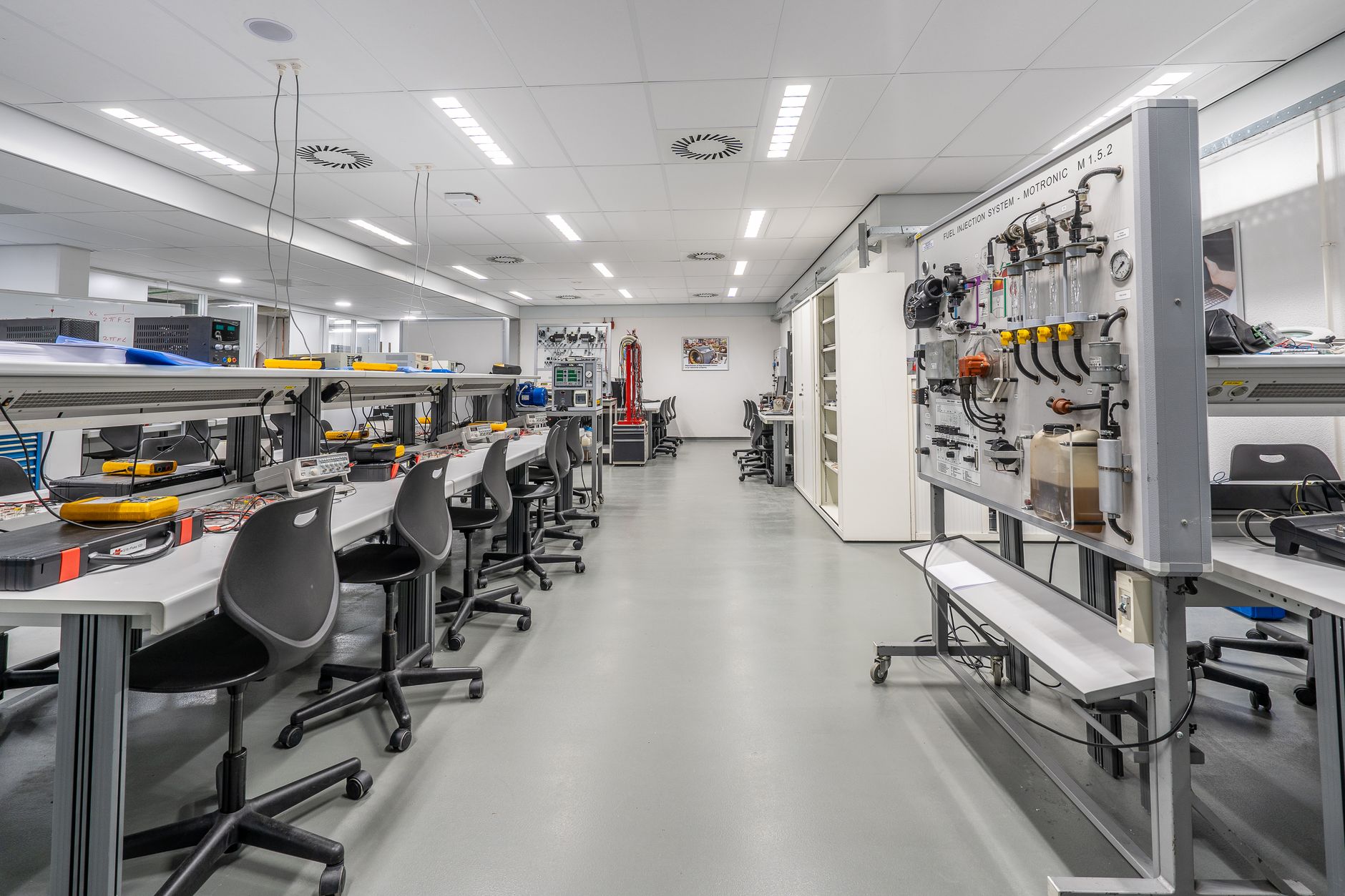 Modern laboratory with workstations and equipment for scientific research