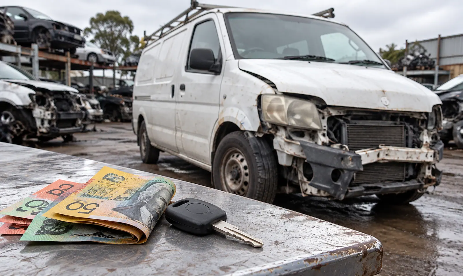 Professional car removal service loading unwanted vehicle onto tow truck in Cardup